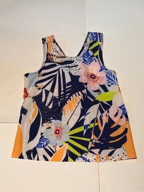 Old Navy Active StretchTech Cross-Back Tank Top in Tropical Multi-Floral